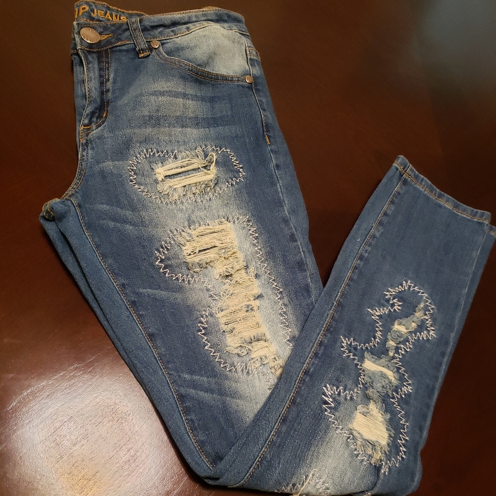 VIP Rip n Repair Distressed Jeans